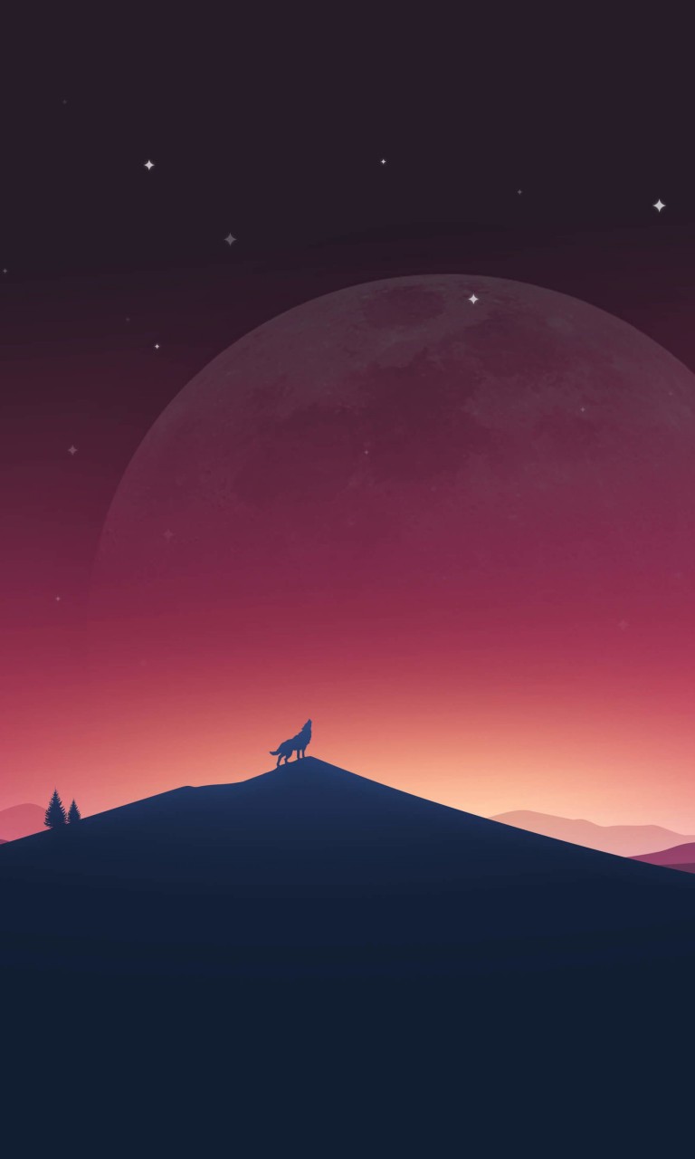 Wolf Howling At The Moon Wallpaper for Google Nexus 4