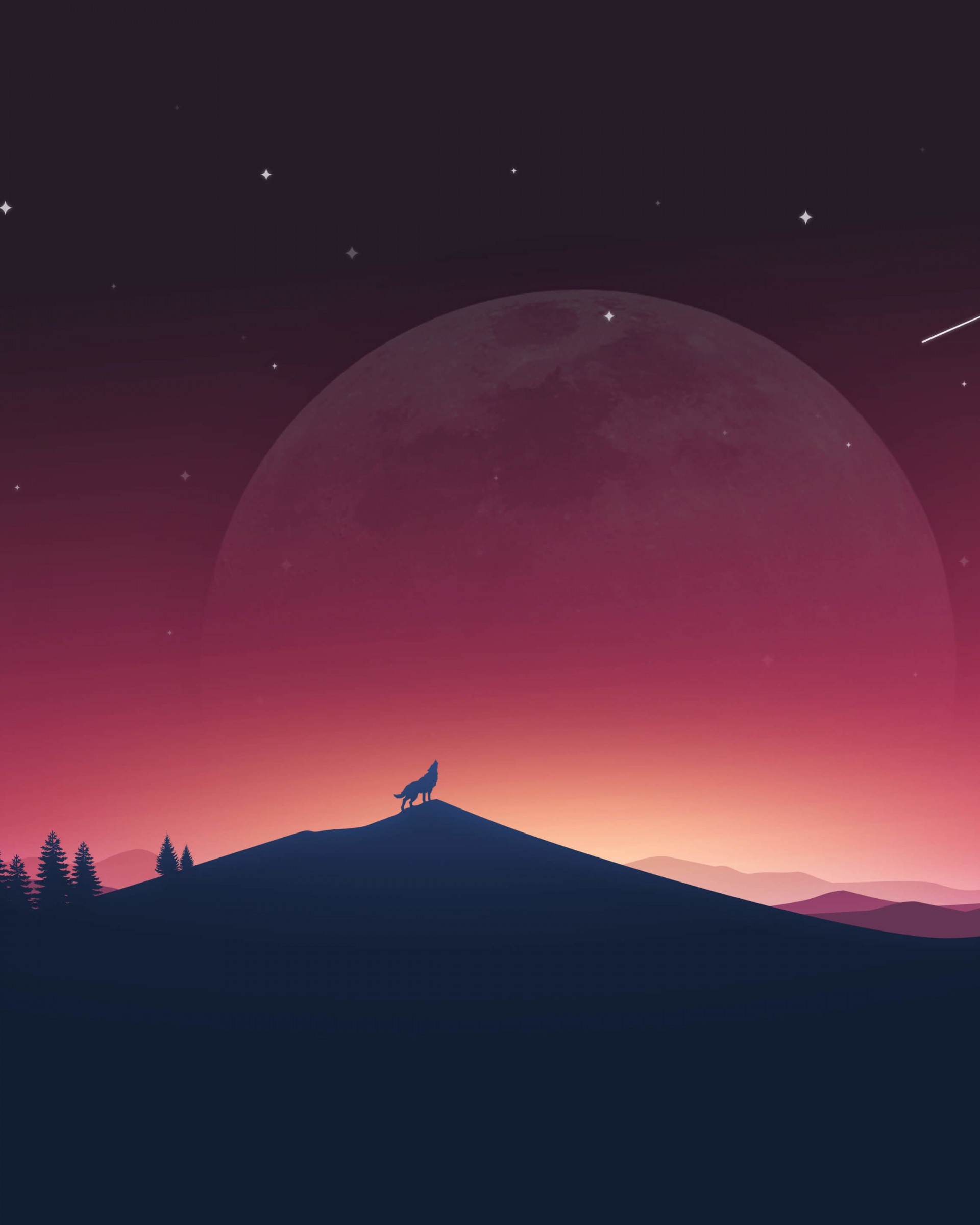 Wolf Howling At The Moon Wallpaper for Google Nexus 7