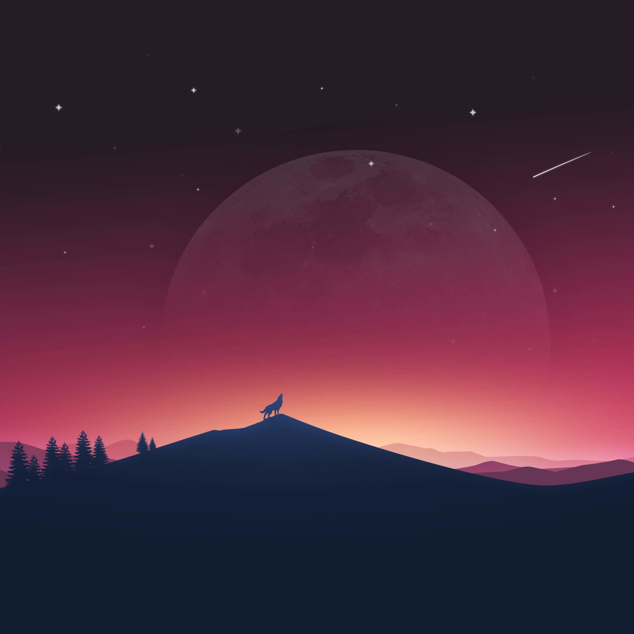 Wolf Howling At The Moon Wallpaper for Google Nexus 9