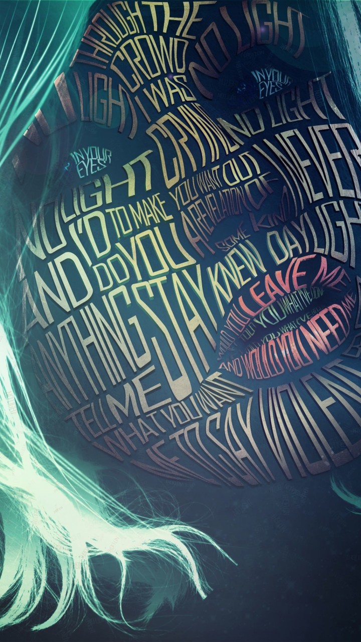 Woman Face Typography Wallpaper for HTC One mini