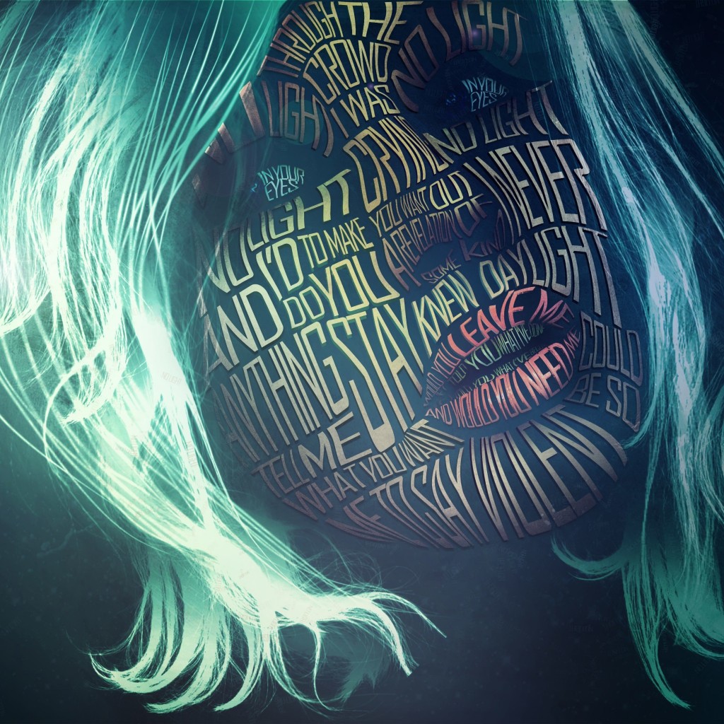 Woman Face Typography Wallpaper for Apple iPad