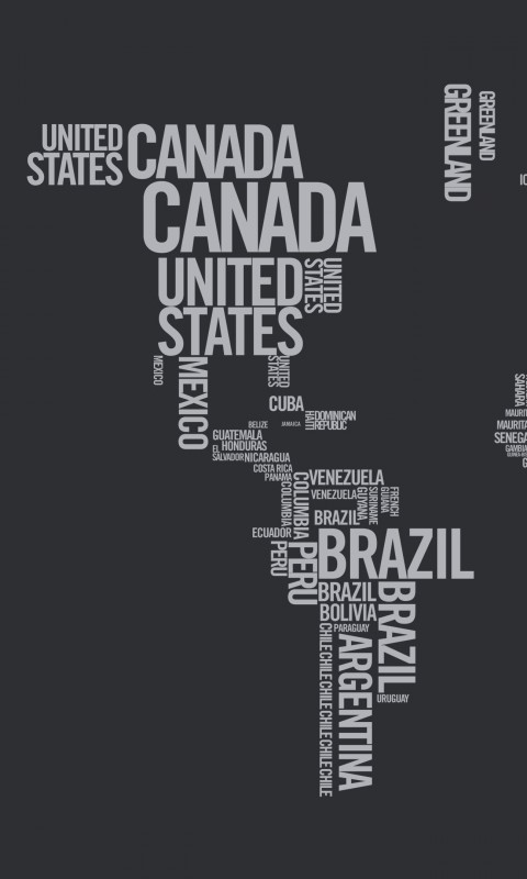 World Map Typography Wallpaper for SAMSUNG Galaxy S3 Mini