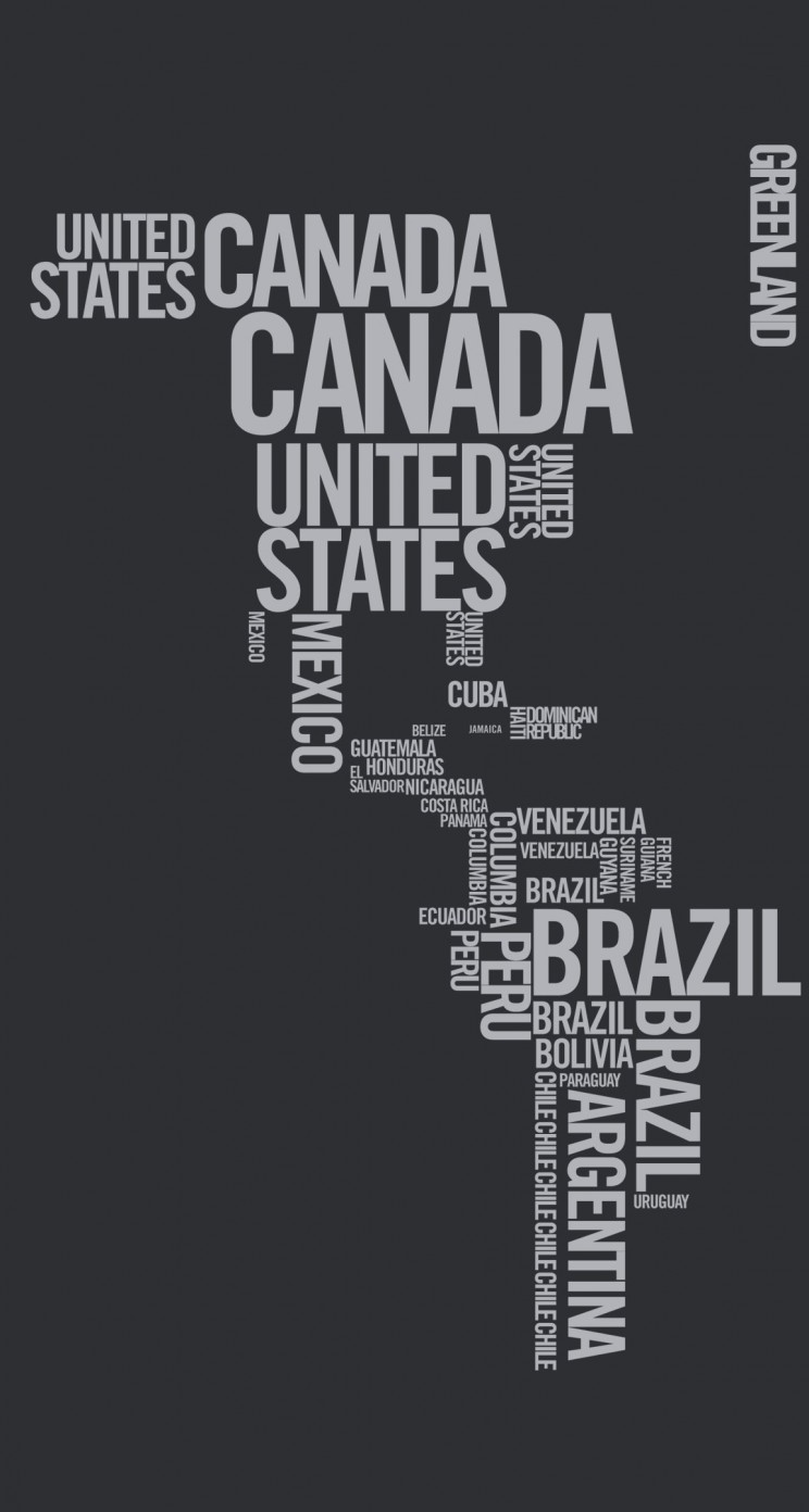 World Map Typography Wallpaper for Apple iPhone 5 / 5s