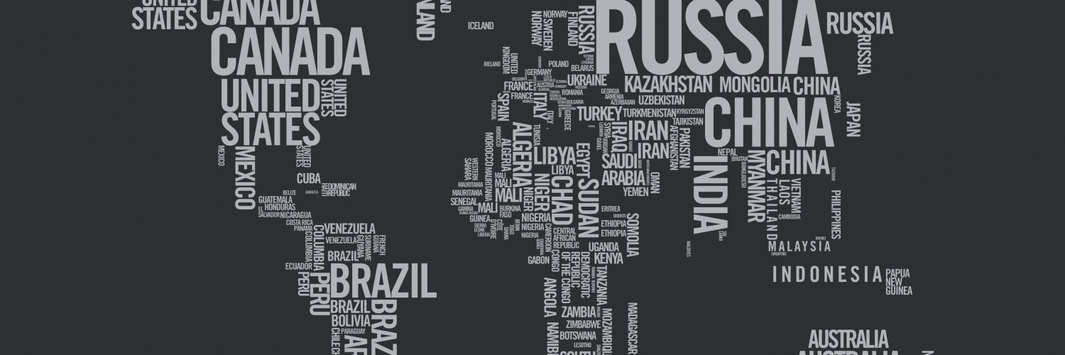 World Map Typography Wallpaper for Social Media Twitter Header