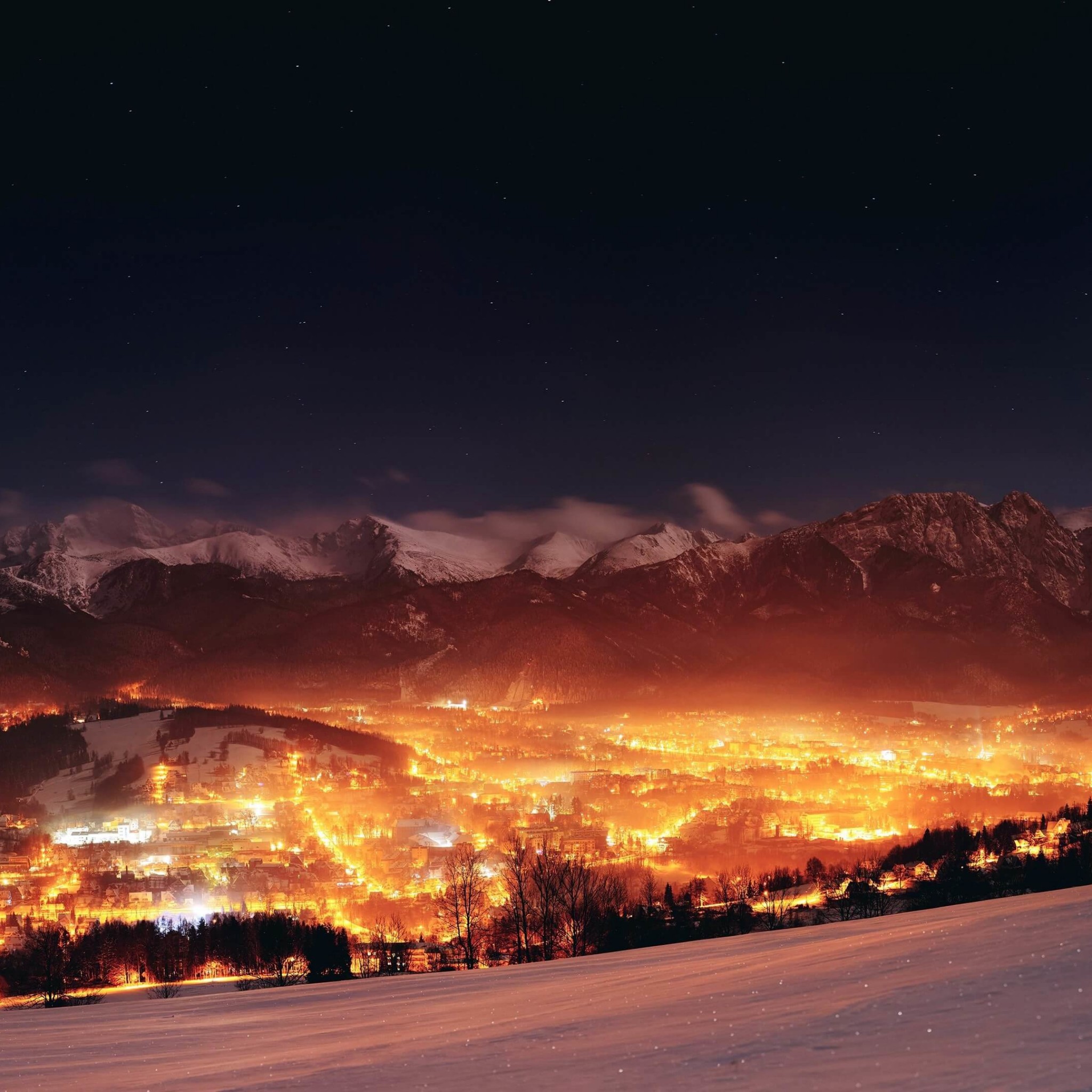 Zakopane City At Night - Poland Wallpaper for Google Nexus 9